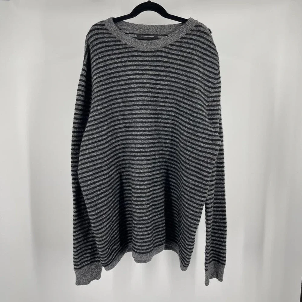 Nordstrom Men's Striped 100% Cashmere Knit Sweater Quiet Luxury Grunge Large